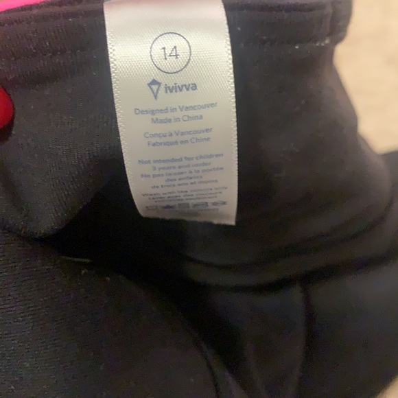 ivivva by lululemon girls size 14 black leggings - Picture 4 of 4